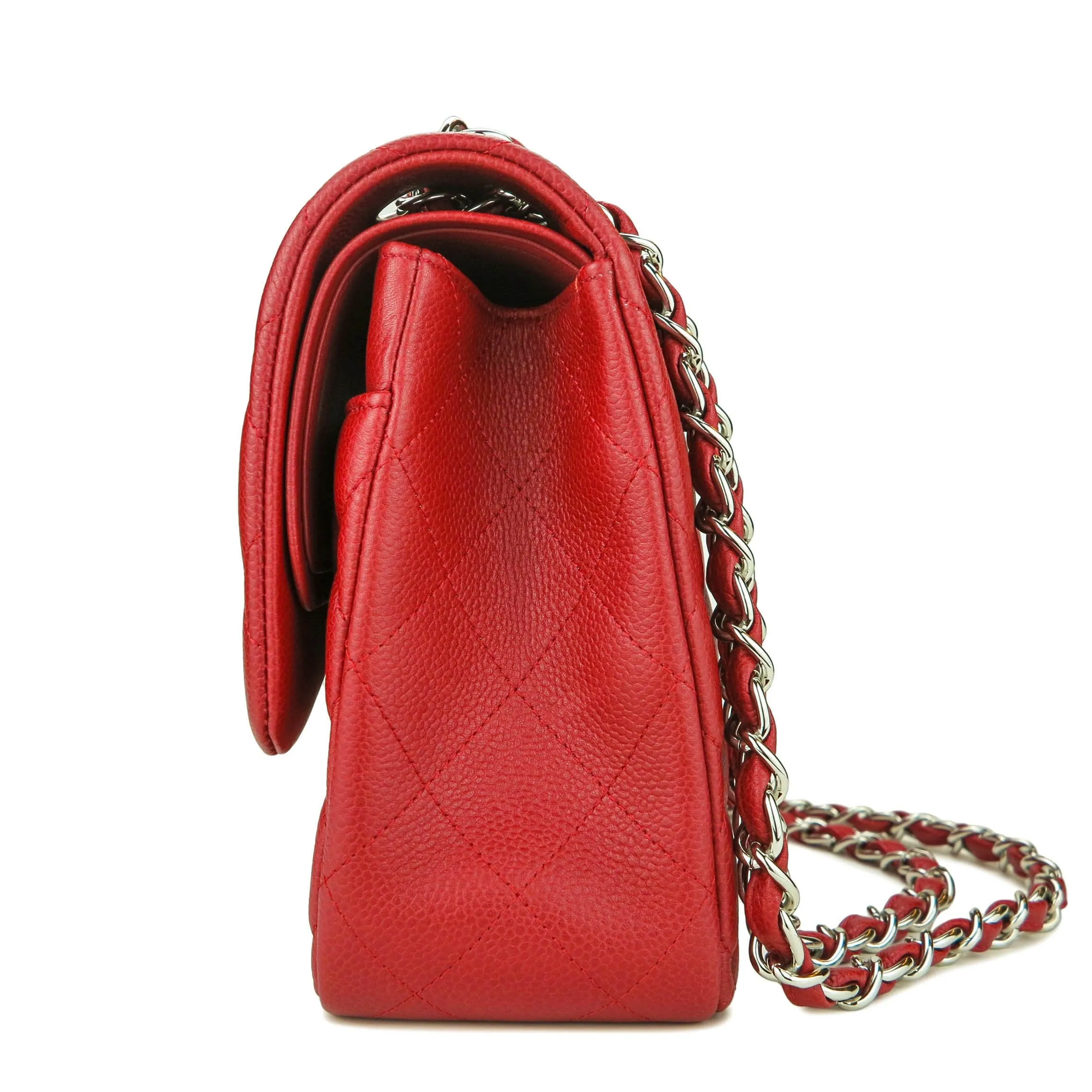 Jumbo Classic Double Flap Bag in 11C Lipstick Red Caviar