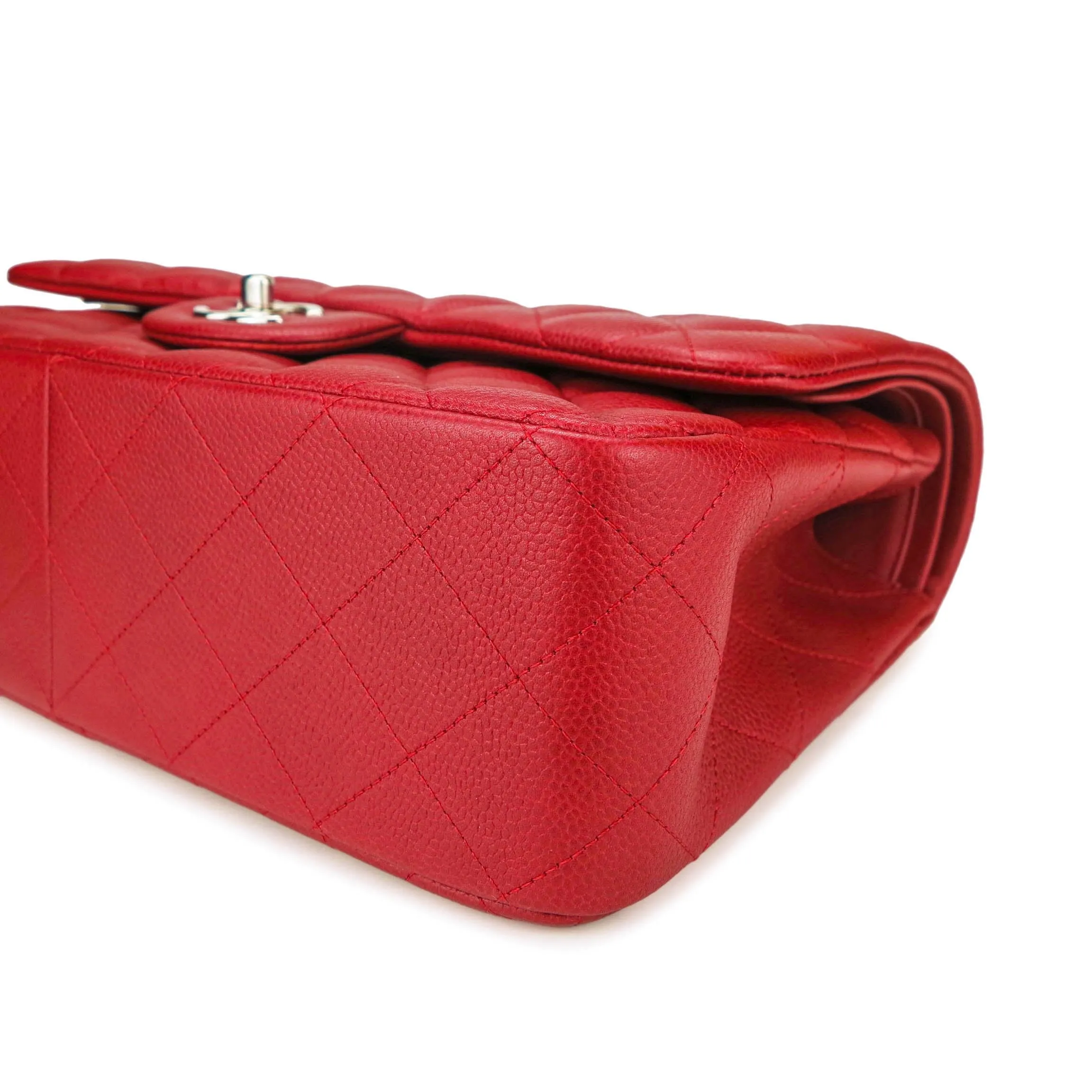 Jumbo Classic Double Flap Bag in 11C Lipstick Red Caviar