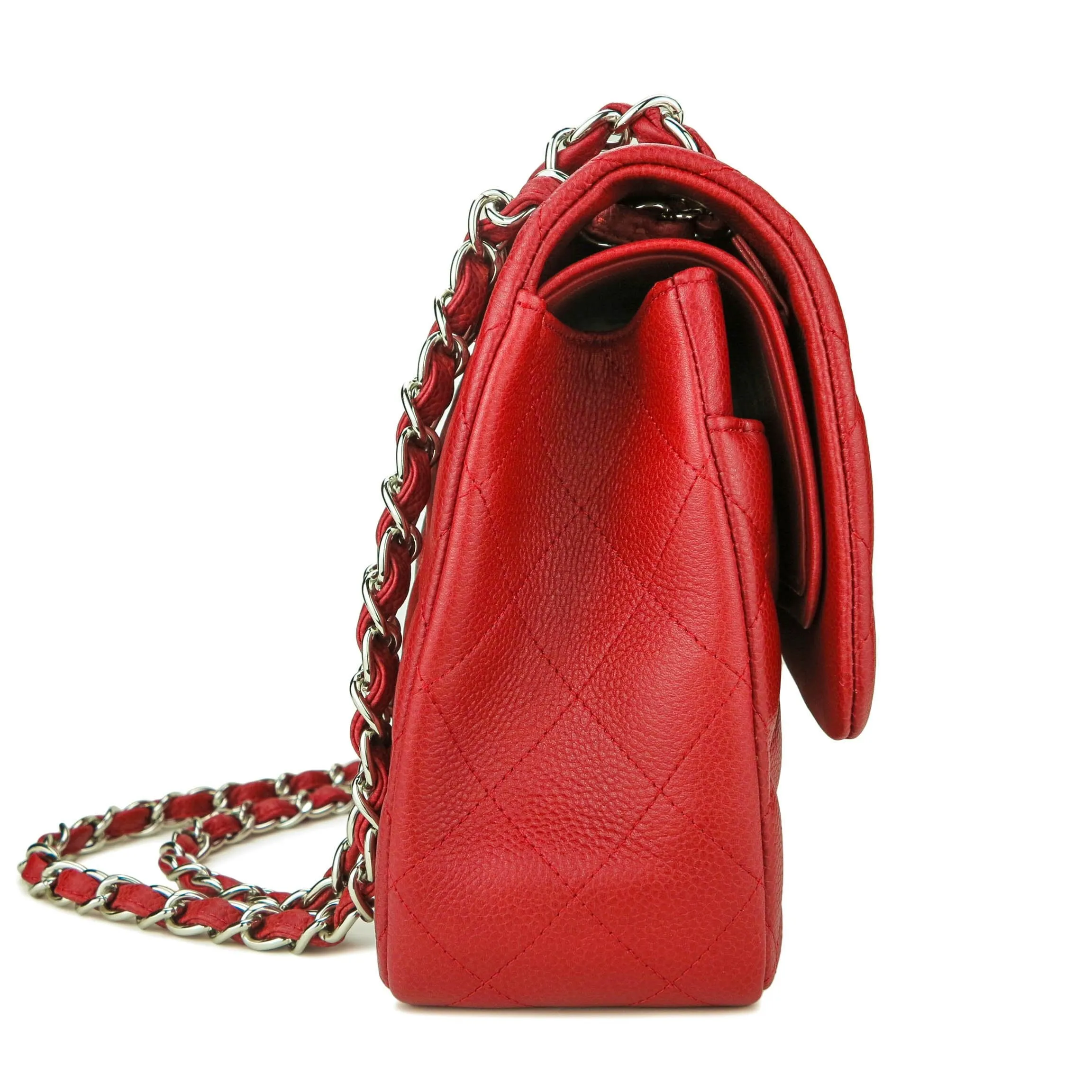 Jumbo Classic Double Flap Bag in 11C Lipstick Red Caviar
