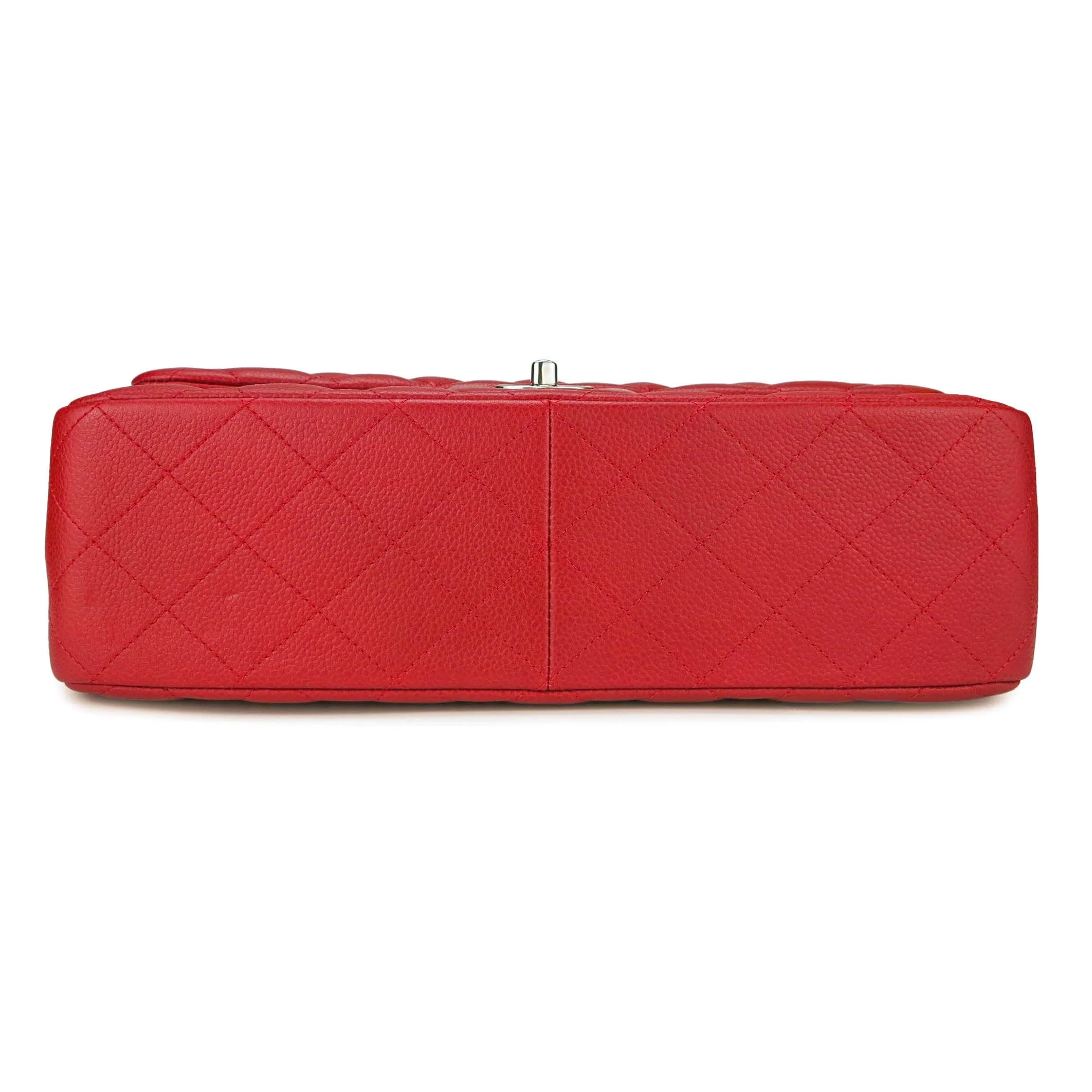 Jumbo Classic Double Flap Bag in 11C Lipstick Red Caviar