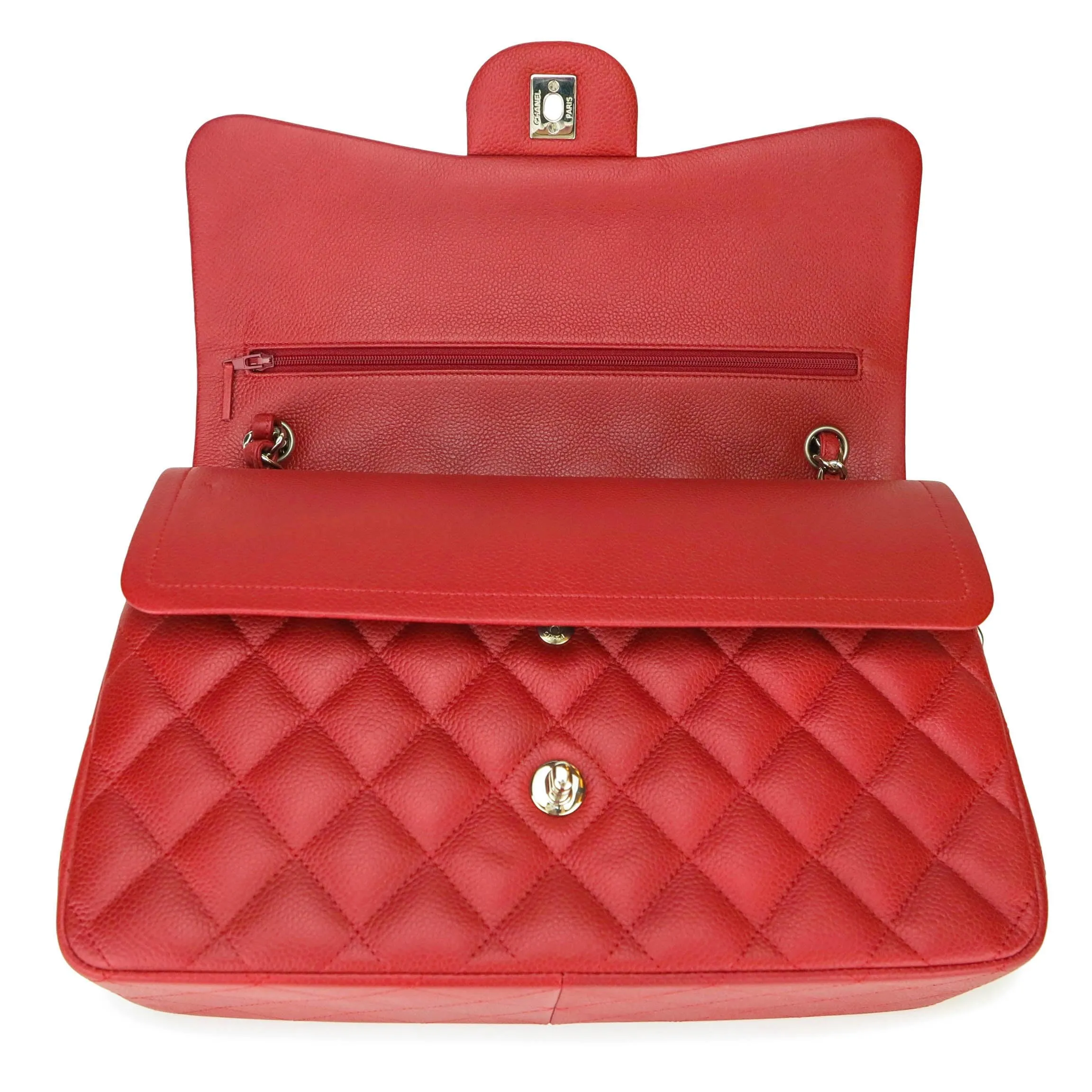 Jumbo Classic Double Flap Bag in 11C Lipstick Red Caviar