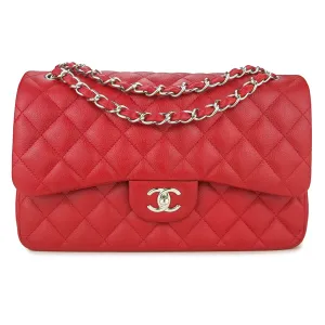 Jumbo Classic Double Flap Bag in 11C Lipstick Red Caviar