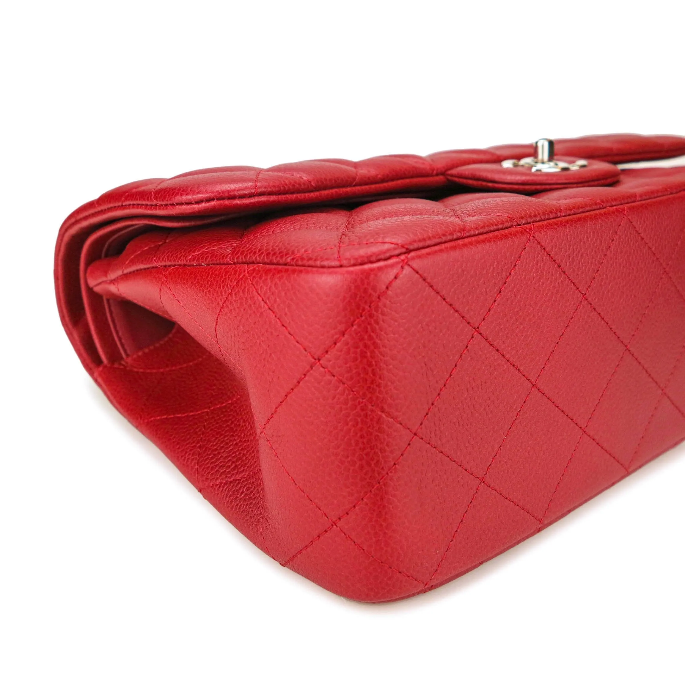 Jumbo Classic Double Flap Bag in 11C Lipstick Red Caviar