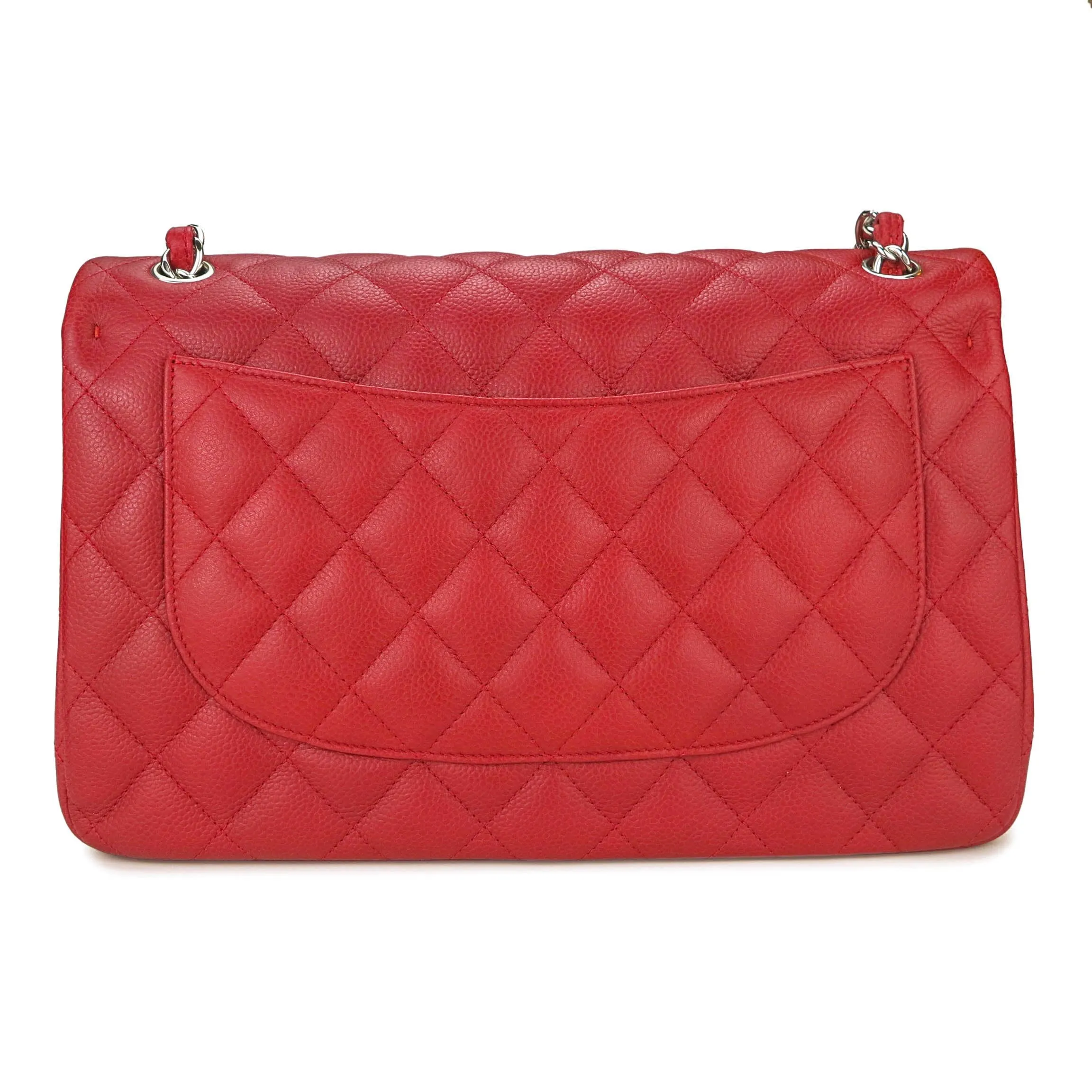 Jumbo Classic Double Flap Bag in 11C Lipstick Red Caviar