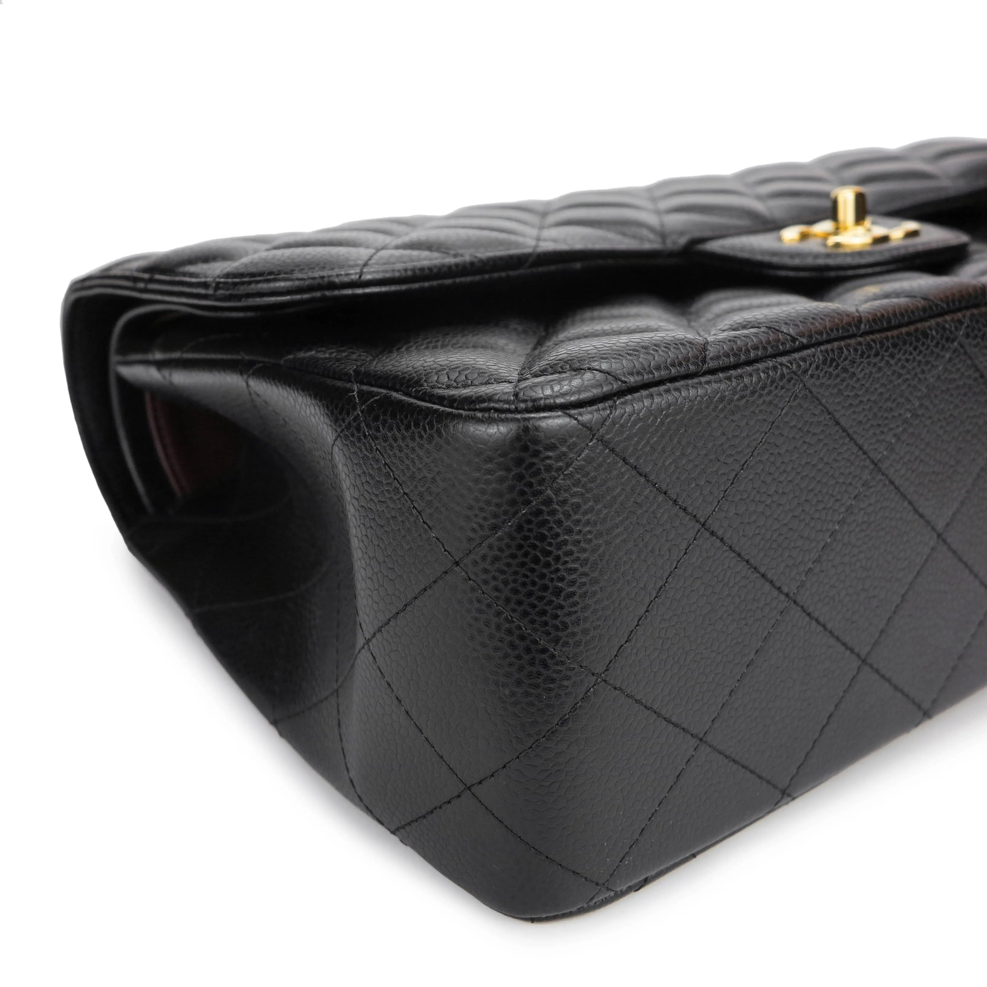 Jumbo Classic Double Flap Bag in Black Caviar GHW