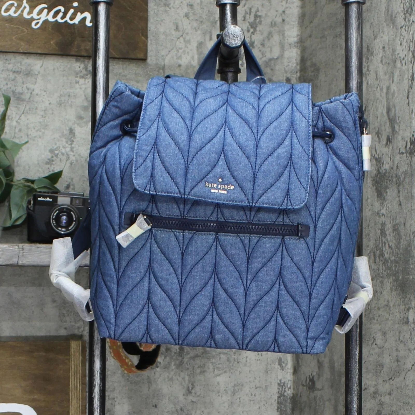 Kate Spade New York Ellie Large Flap Denim Backpack