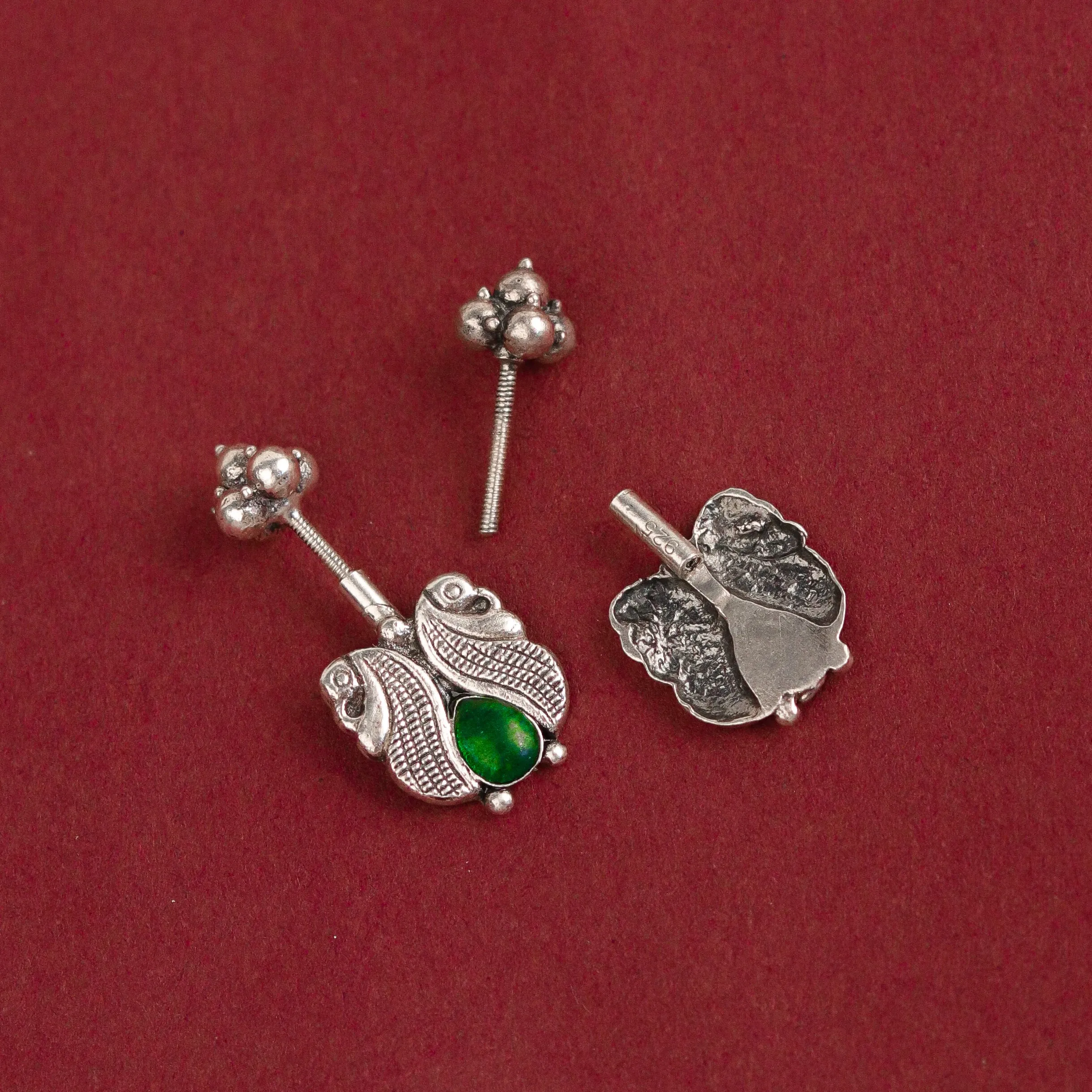 Kuhoo Silver bugadi pierced (Green) by Moha