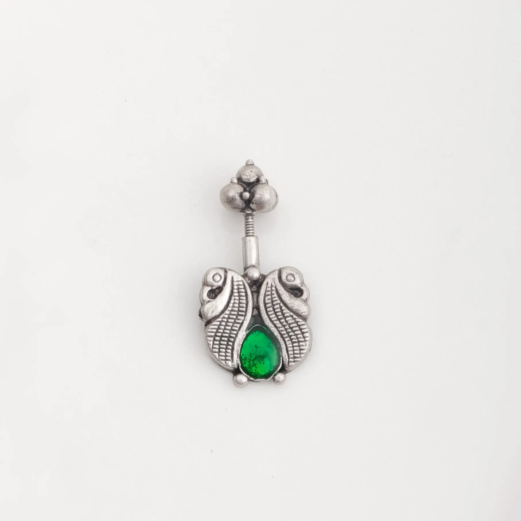 Kuhoo Silver bugadi pierced (Green) by Moha