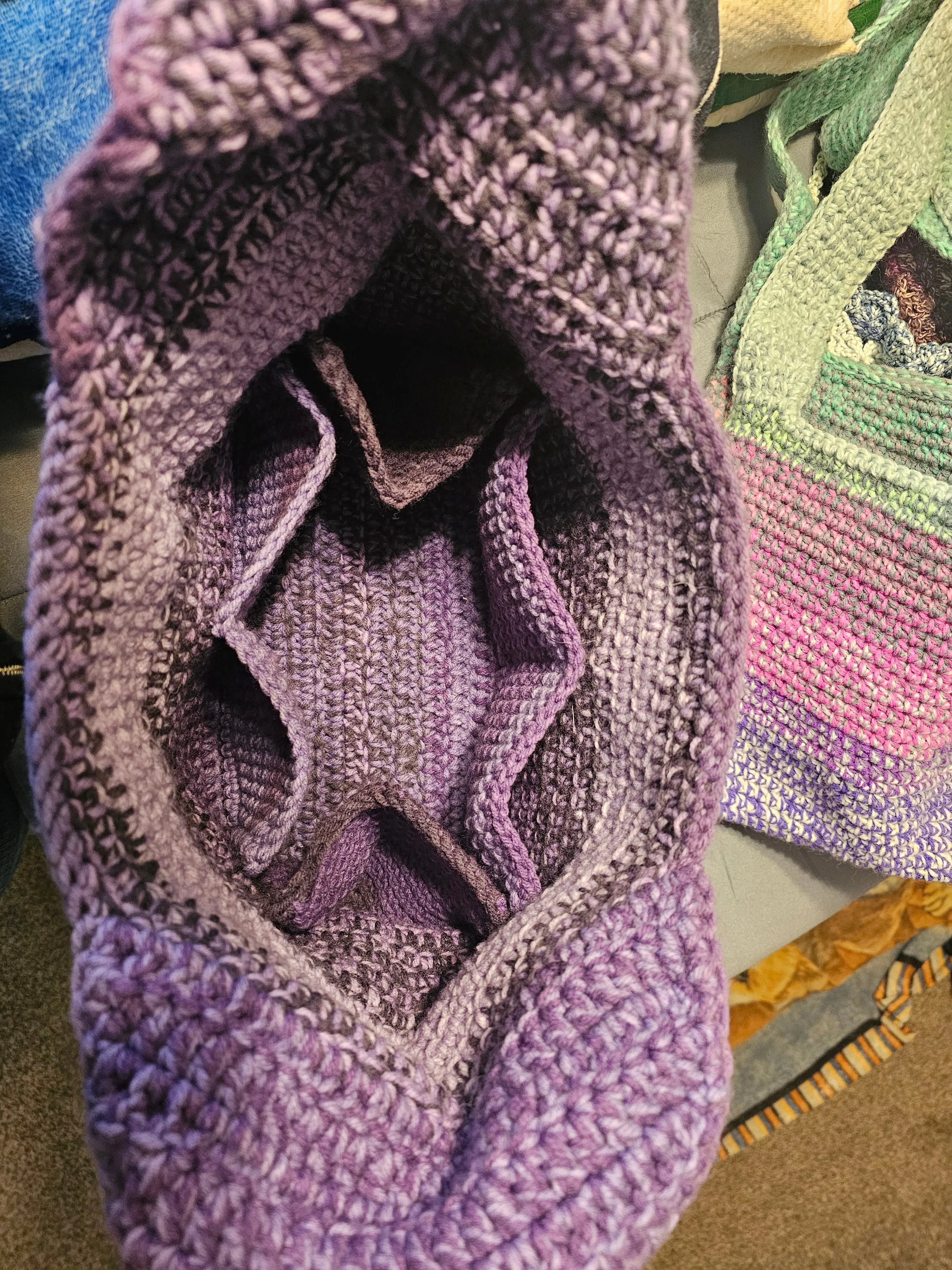 Large Crochet Hobo Bag