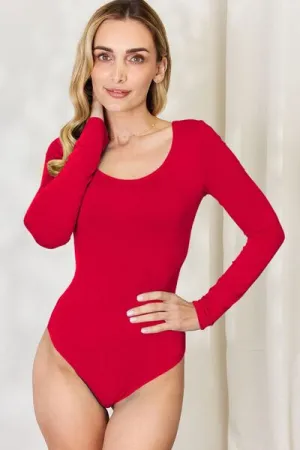 Laura Basic Bae Full Size Round Neck Long Sleeve Bodysuit