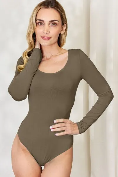 Laura Basic Bae Full Size Round Neck Long Sleeve Bodysuit