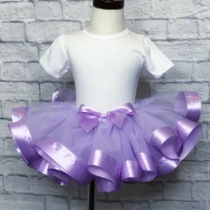 Lavender Tutu / Lavender Ribbon Trim & Bow