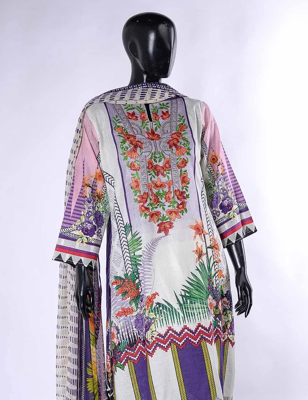 LC-5B - Drizzling Daisy  |  Unstitched Printed & Embroidered Cambric Dress