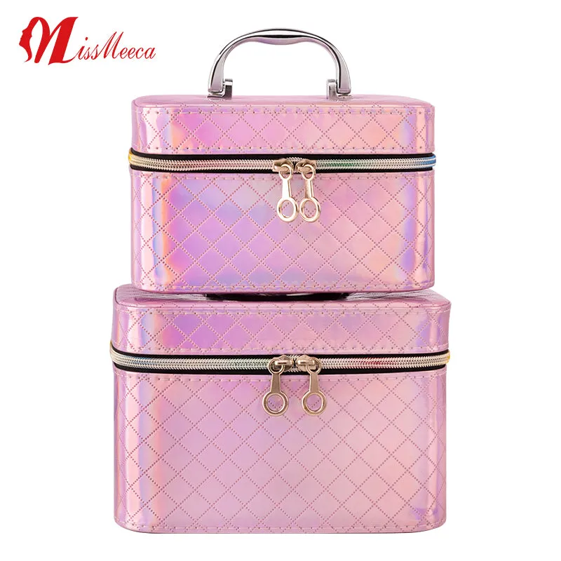Led Cosmetic Case With Mirrors Sets Professional Lighted Makeup Bag Mirror