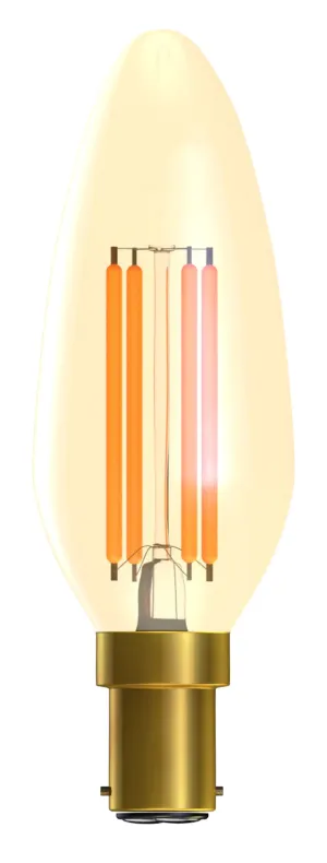 LED Dimming Vintage Filament Candle 35mm 4W B15d Gold 2000K Bell