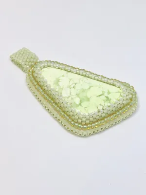 Lemon Chrysophase Bead Embroidered Pendant