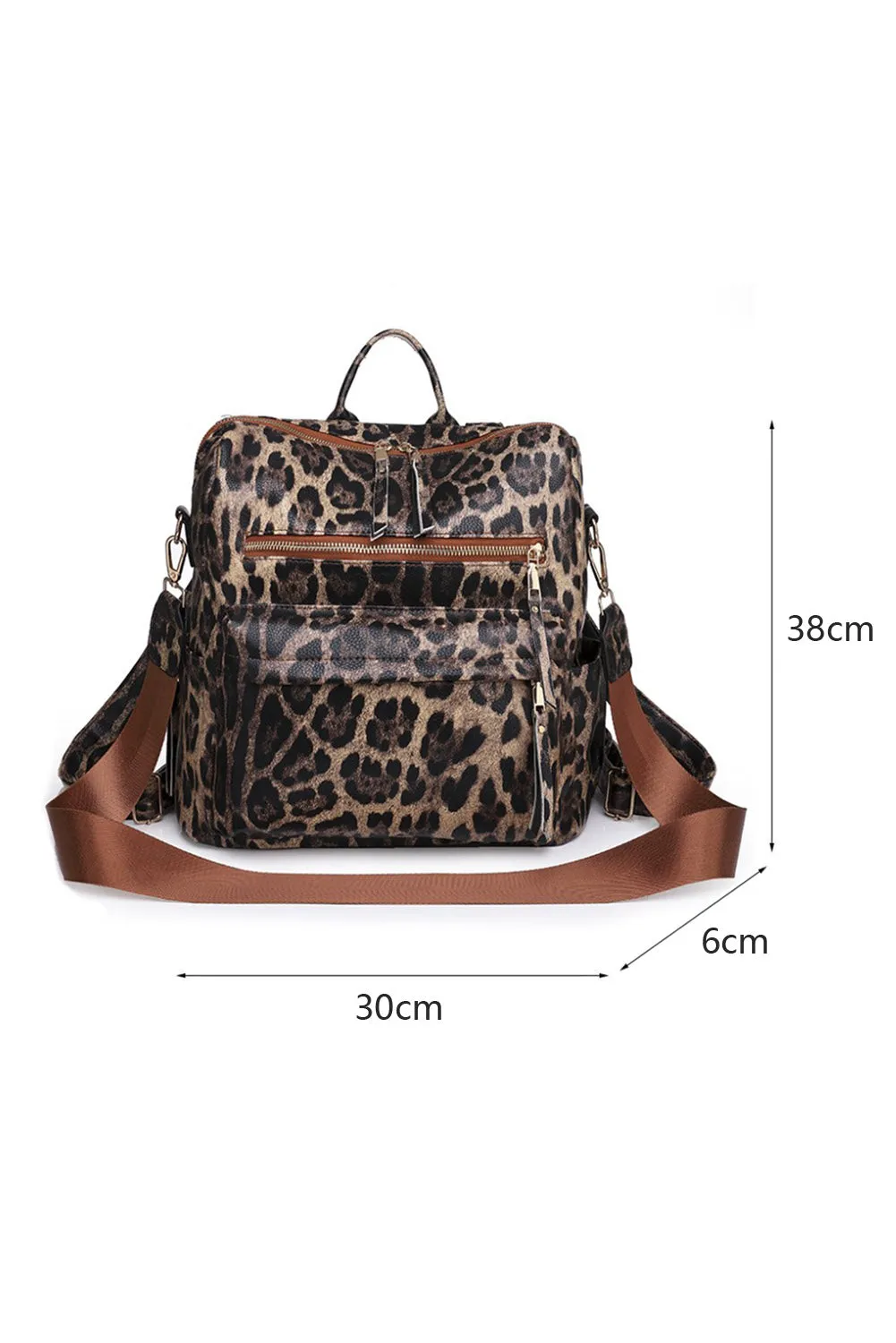 Leopard Convertible PU Backpack