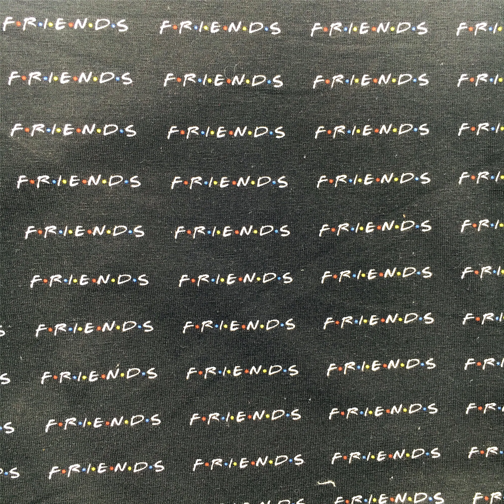 letters alphabet black series printed fabric