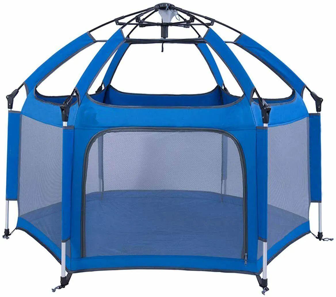 Lightweight Carbon Fibre Pop-up Playpen with Mattress | Grey | 0m - 5 years