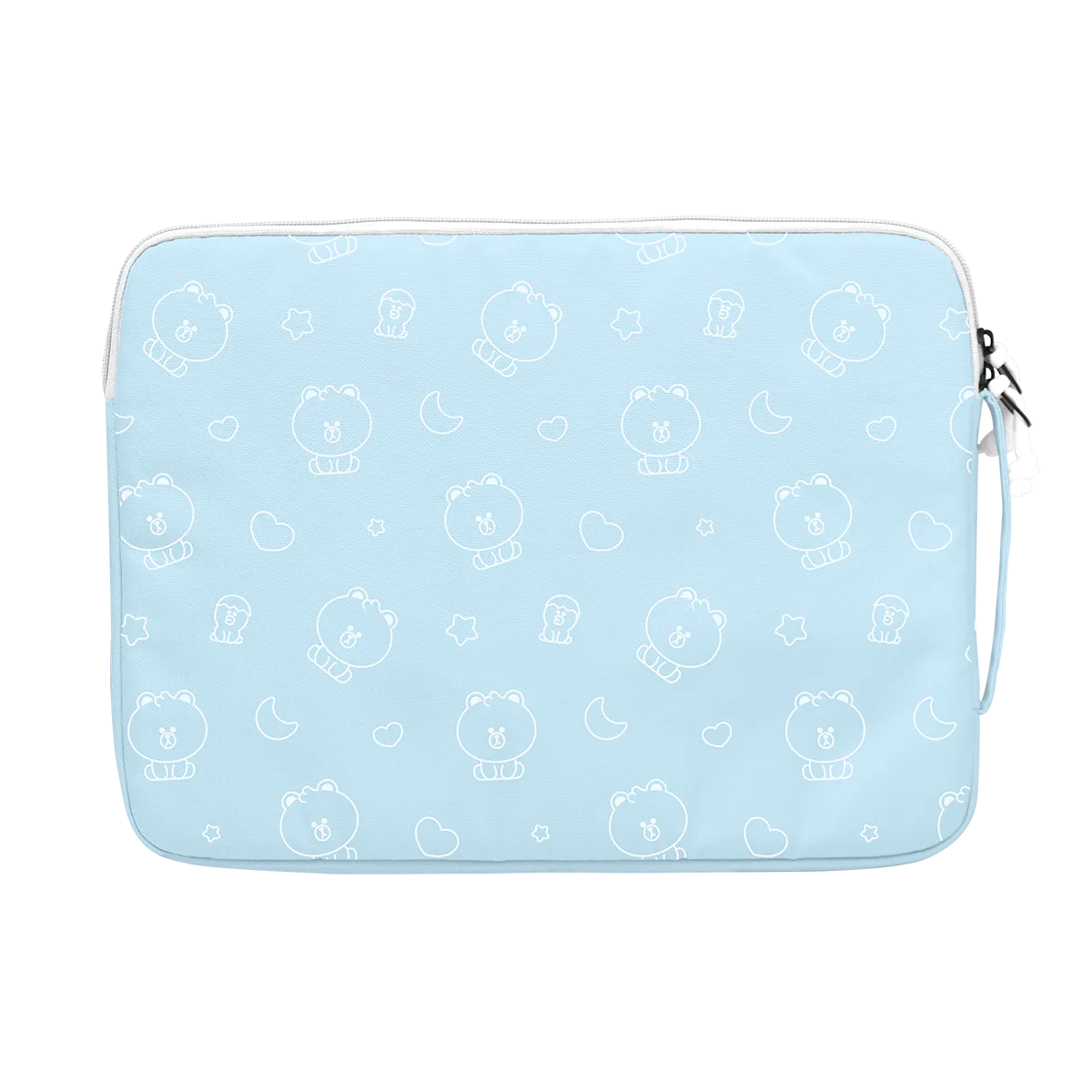 LINE FRIENDS MEETS Grinstant 13.3” Laptop Sleeve in MINI BROWN Overprint