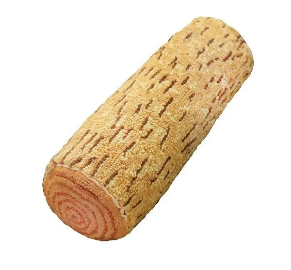 Log 6x6x21 Hooked Decorative Pillow