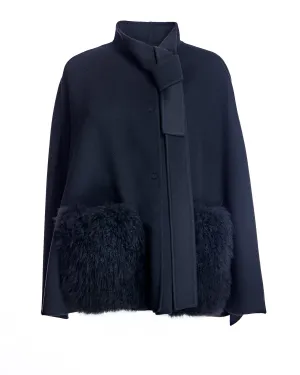 Loro Piana Cashmere Blend Cape with Cashmere Goat Pockets
