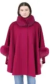 Loro Piana Wool Cape with Fox Trims