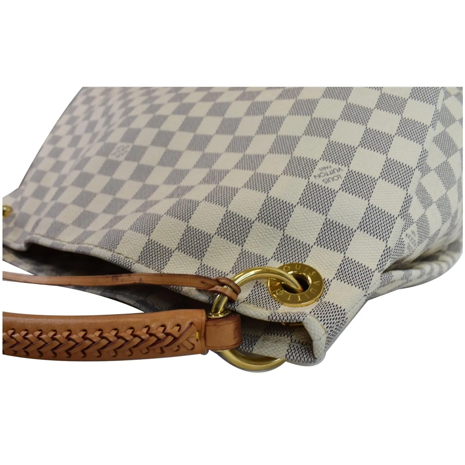 LOUIS VUITTON Artsy MM Damier Azur Shoulder Bag White