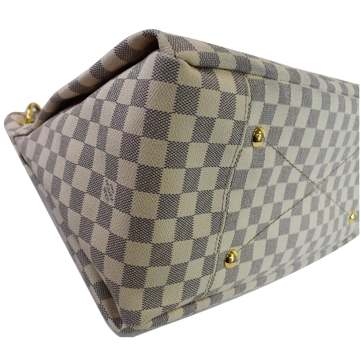 LOUIS VUITTON Artsy MM Damier Azur Shoulder Bag White