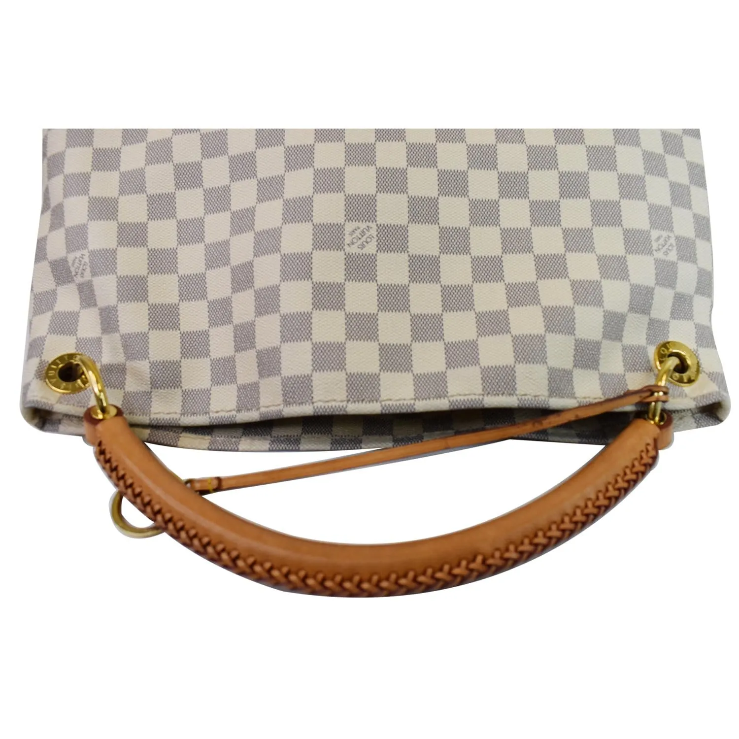 LOUIS VUITTON Artsy MM Damier Azur Shoulder Bag White