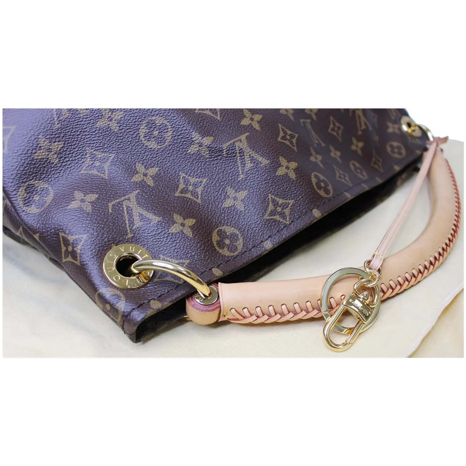 LOUIS VUITTON Artsy MM Monogram Canvas Hobo Shoulder Bag Brown