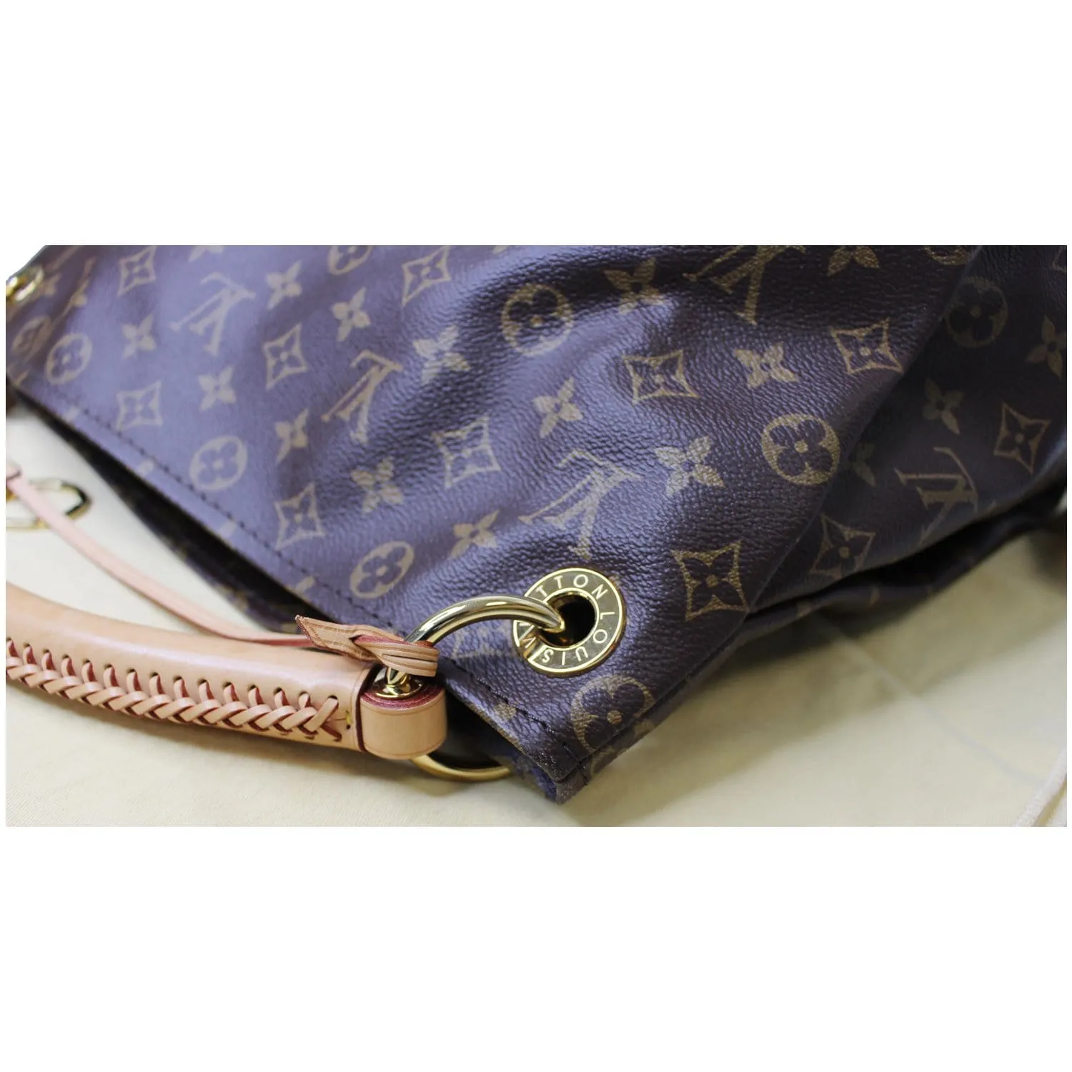 LOUIS VUITTON Artsy MM Monogram Canvas Hobo Shoulder Bag Brown