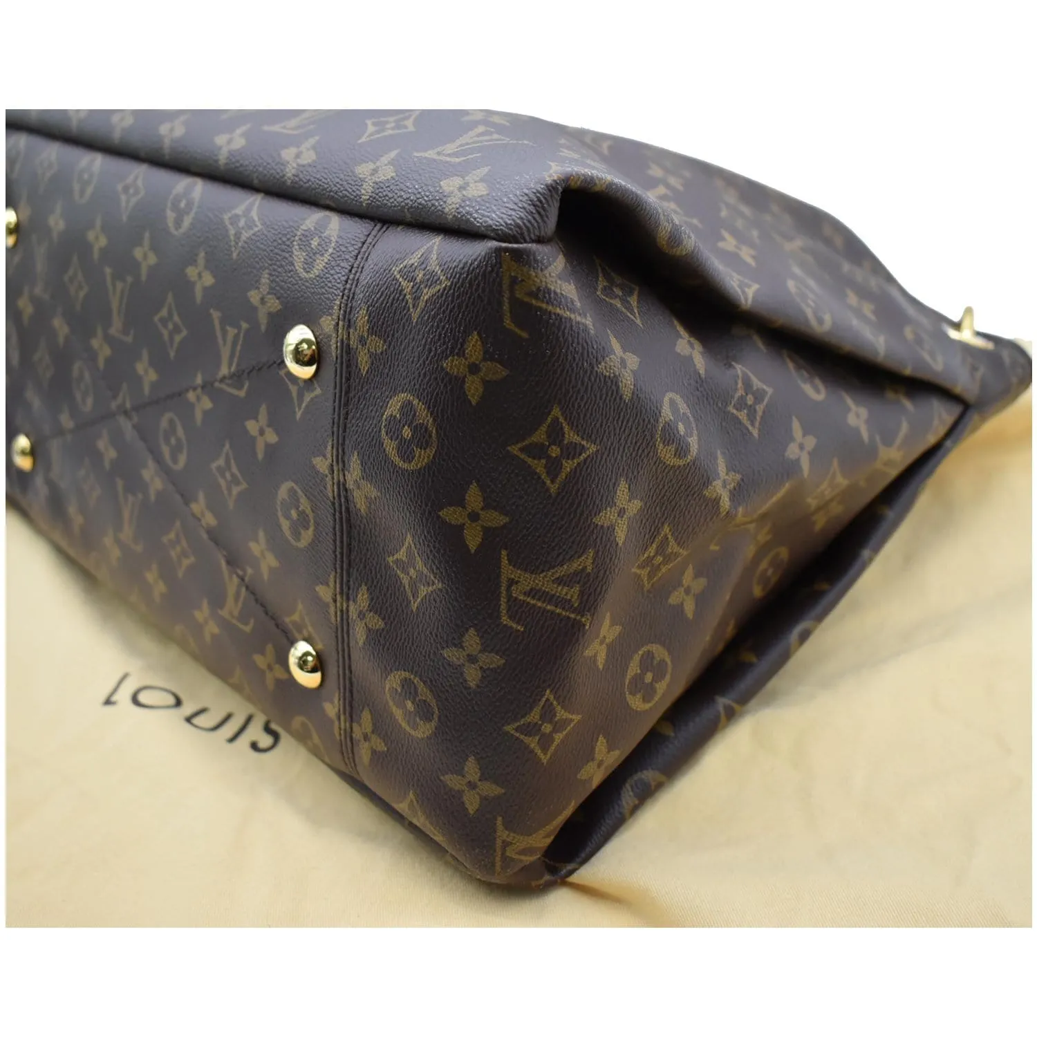 LOUIS VUITTON Artsy MM Monogram Canvas Shoulder Bag Brown