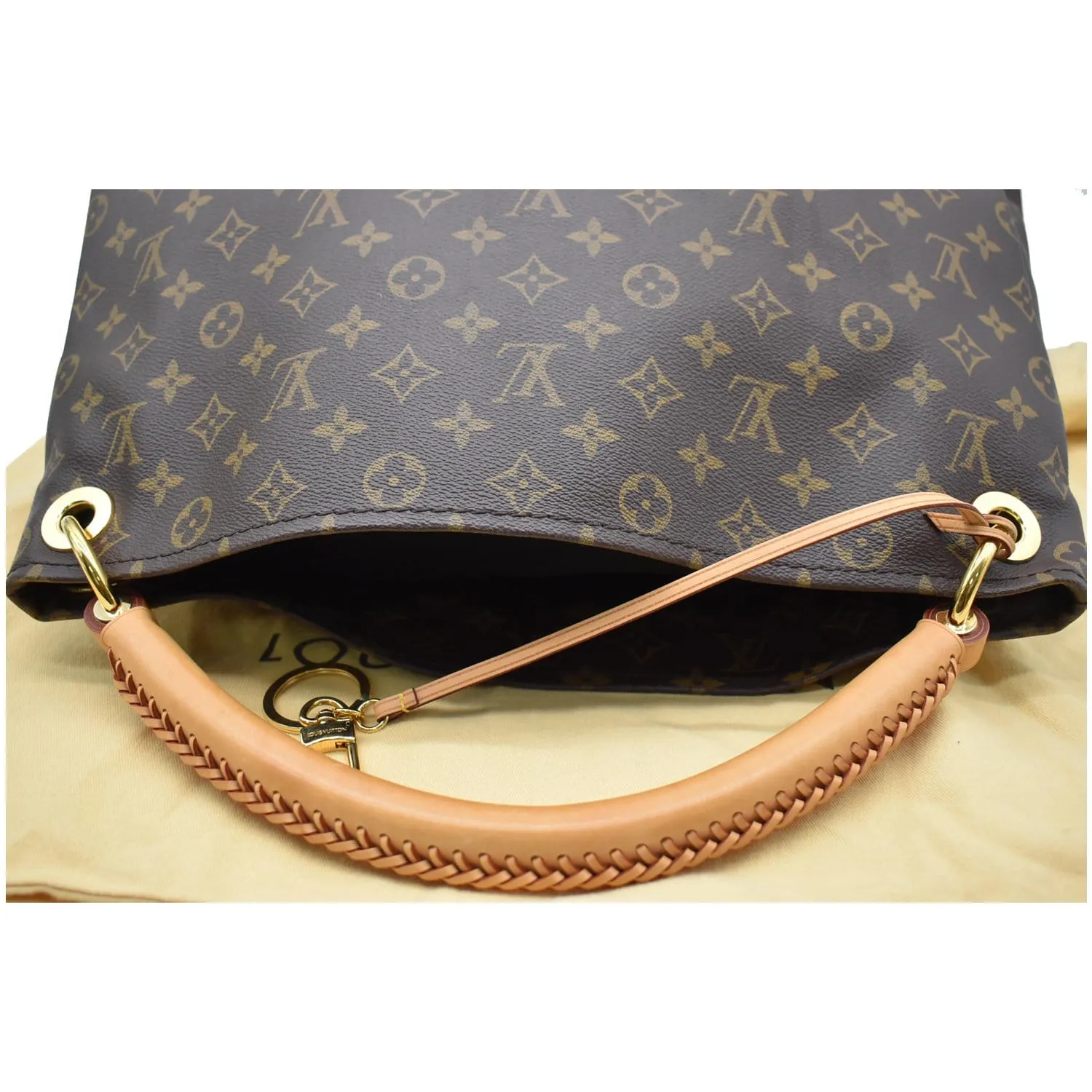 LOUIS VUITTON Artsy MM Monogram Canvas Shoulder Bag Brown