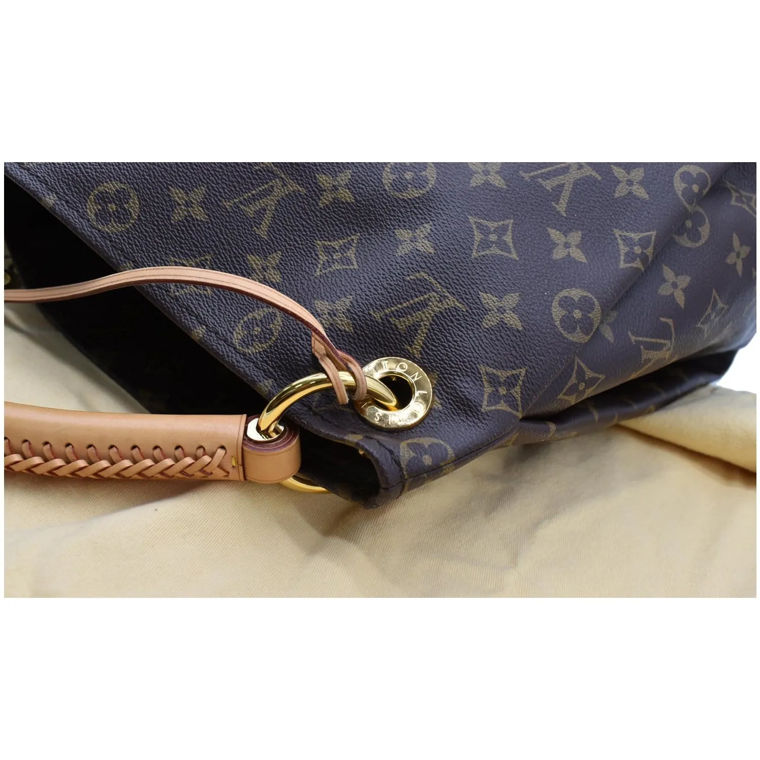 LOUIS VUITTON Artsy MM Monogram Canvas Shoulder Bag Brown