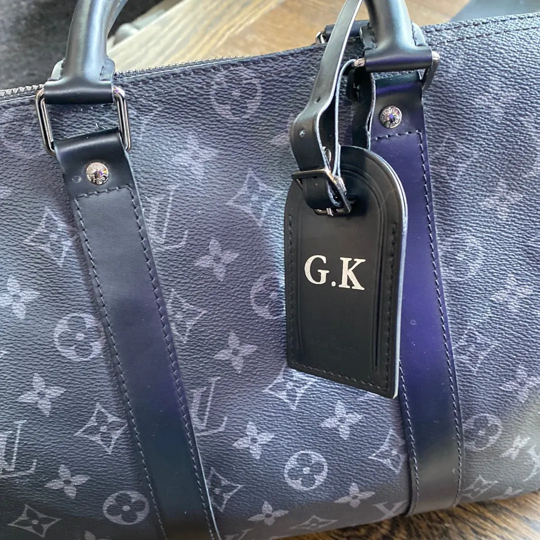 Louis Vuitton Black and Grey Logo Coated Canvas Keepall Duffle Bag .45