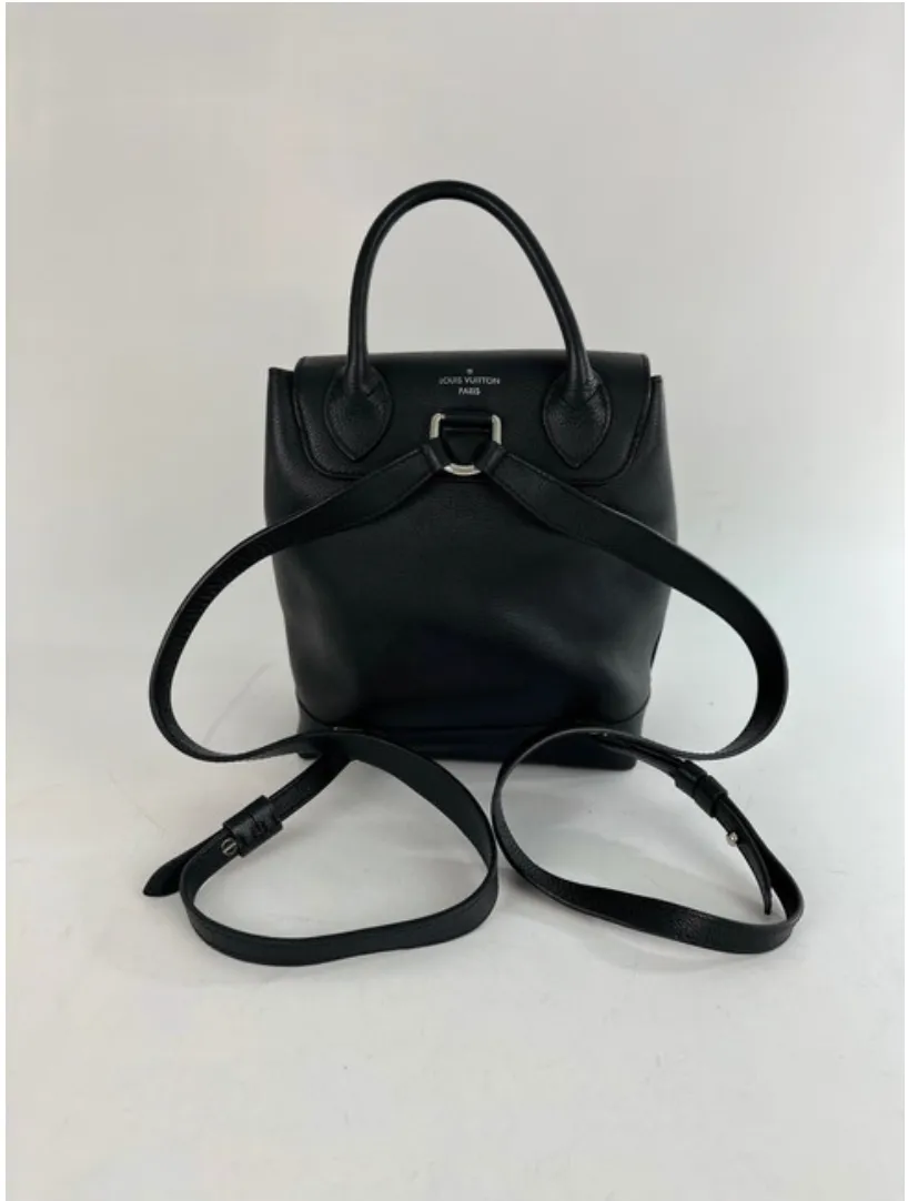 Louis Vuitton Calfskin Leather Lockme MM Backpack in Black