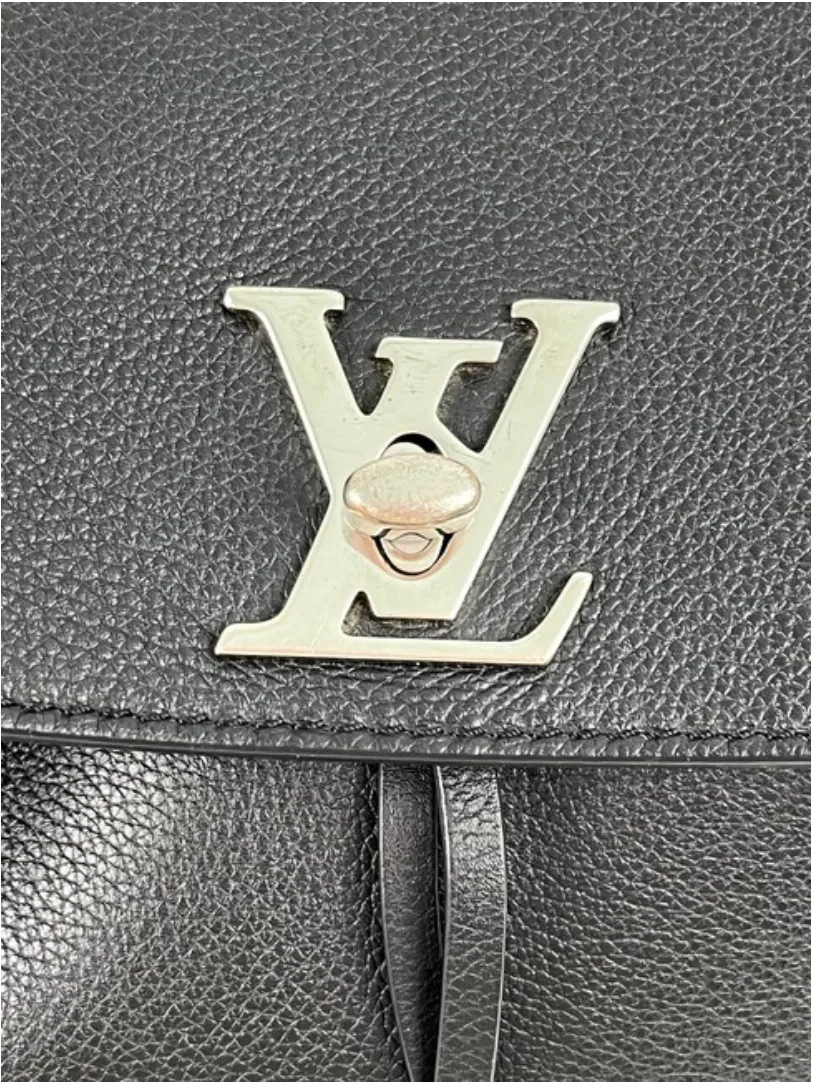 Louis Vuitton Calfskin Leather Lockme MM Backpack in Black