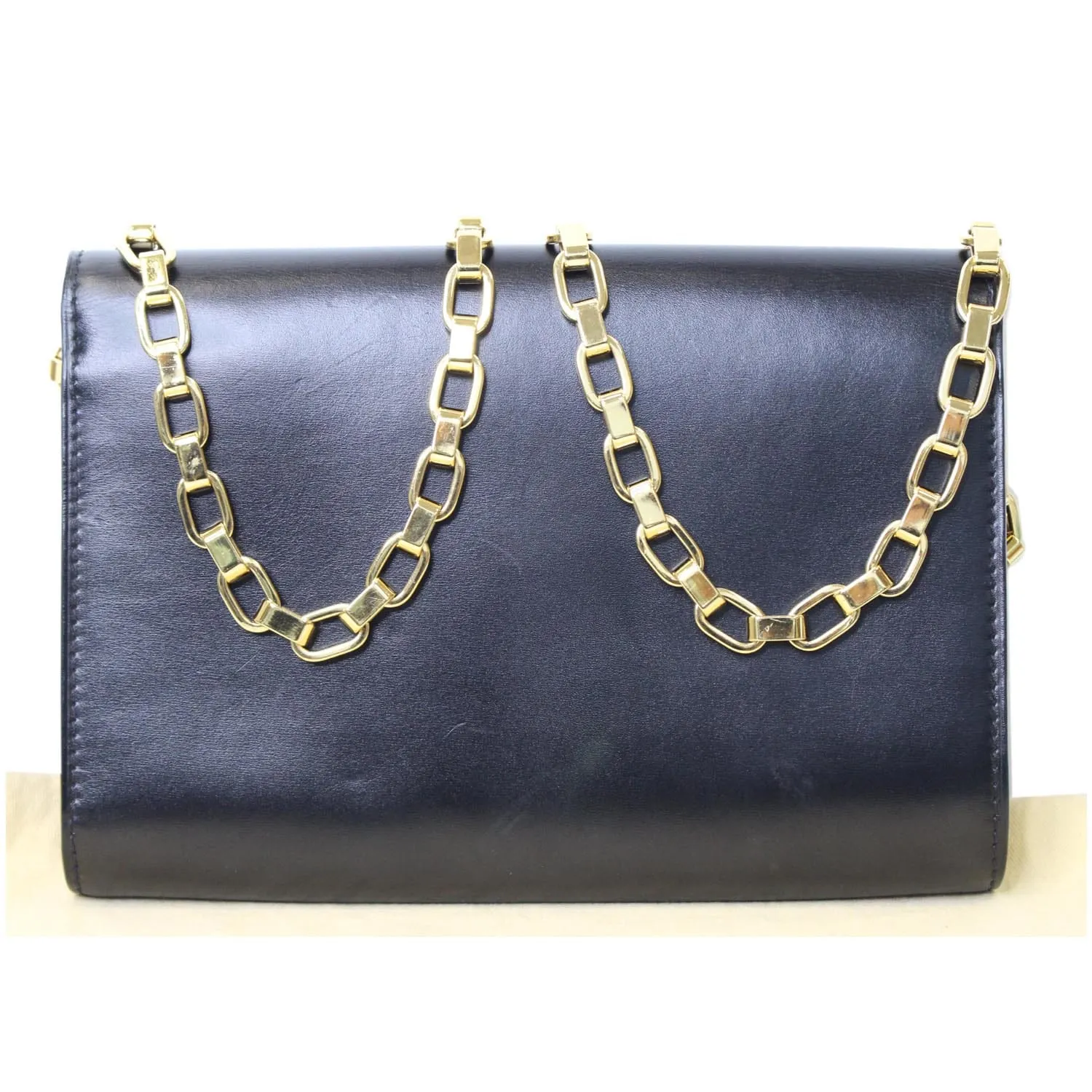 LOUIS VUITTON Chain Louise GM Noir Leather Shoulder Crossbody Bag