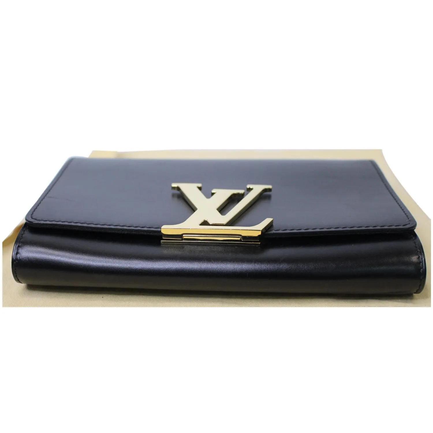 LOUIS VUITTON Chain Louise GM Noir Leather Shoulder Crossbody Bag
