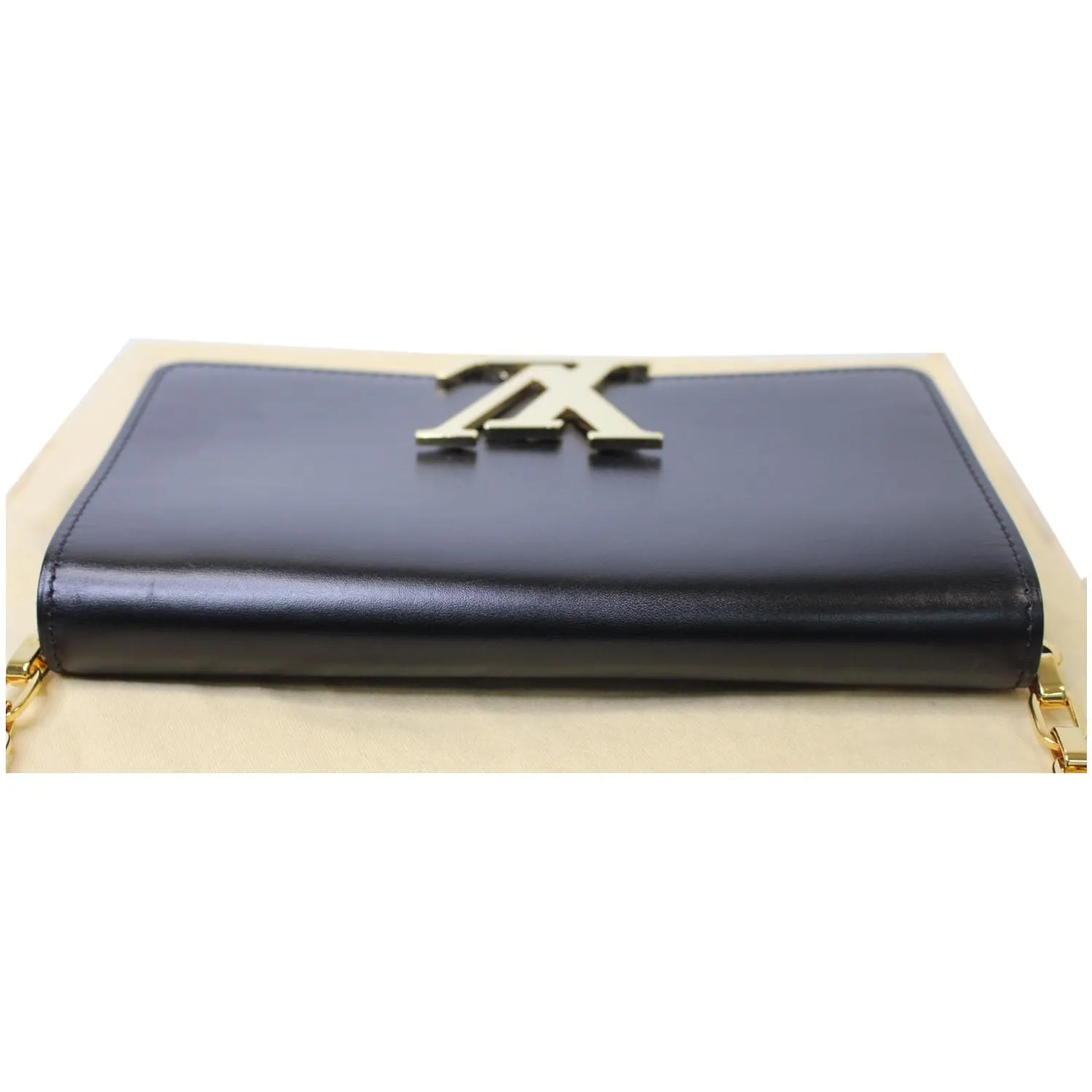 LOUIS VUITTON Chain Louise GM Noir Leather Shoulder Crossbody Bag