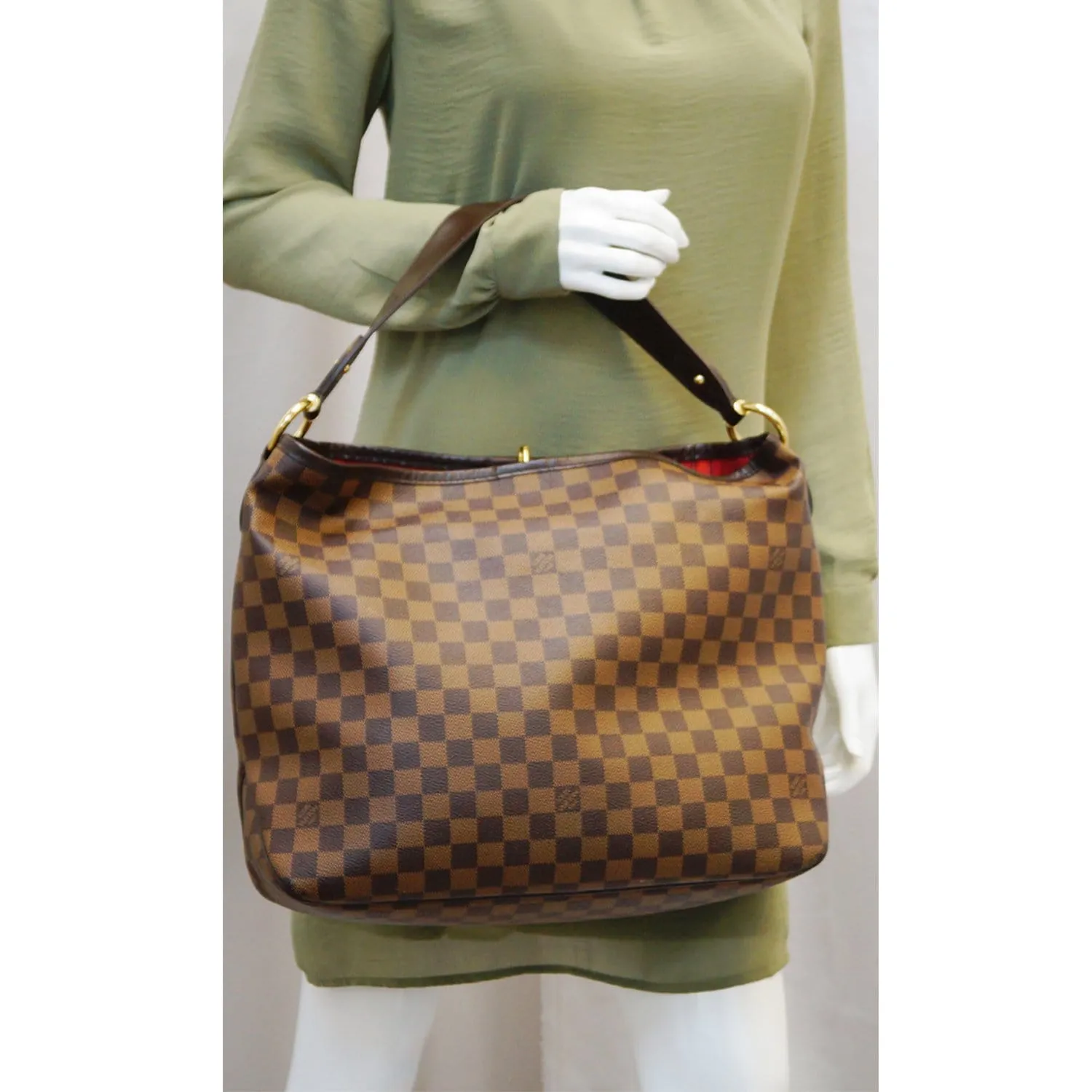 LOUIS VUITTON Damier Ebene Delightful MM NM Hobo Bag