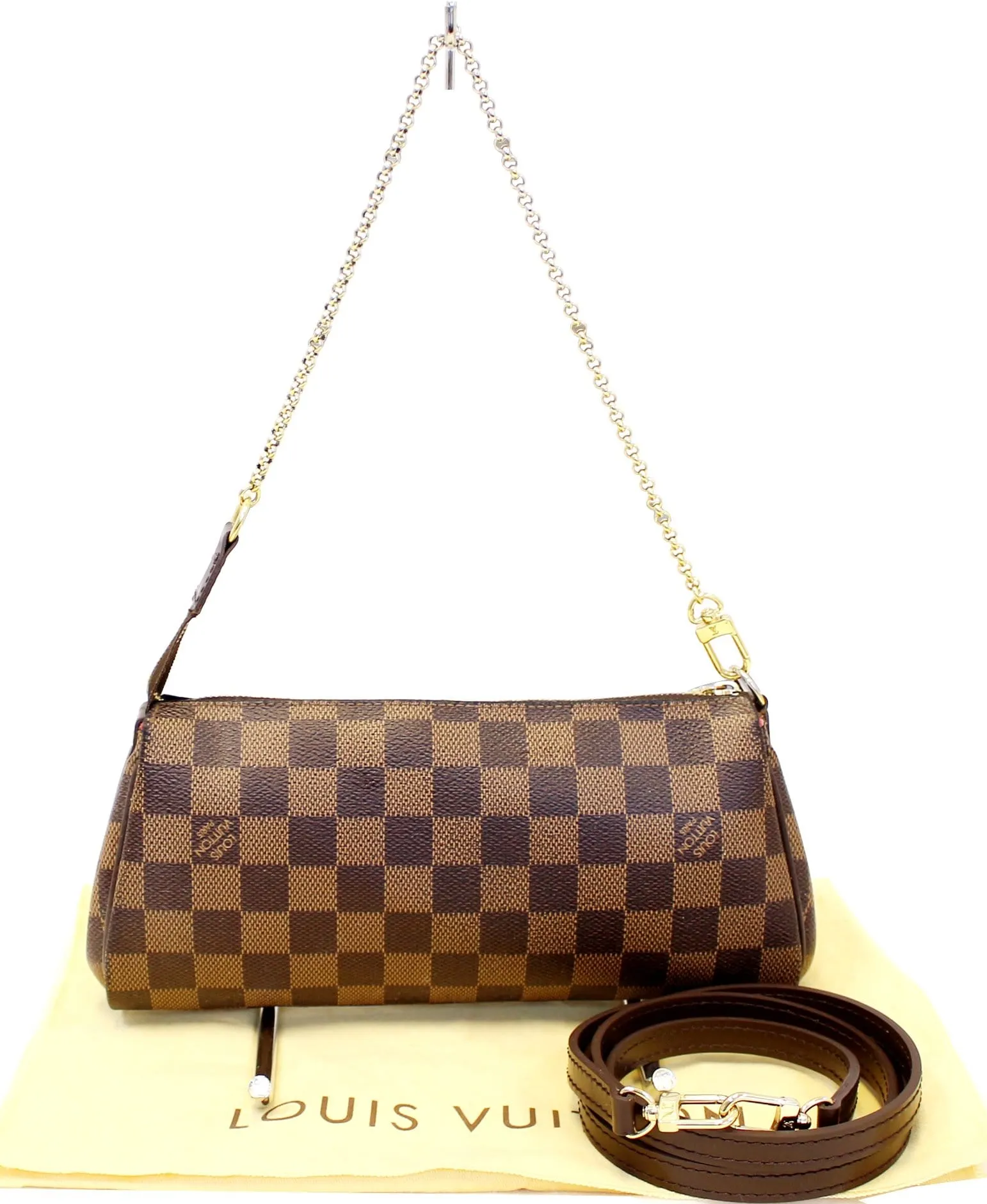 LOUIS VUITTON Damier Ebene Eva Accessories Pouch Crossbody Bag