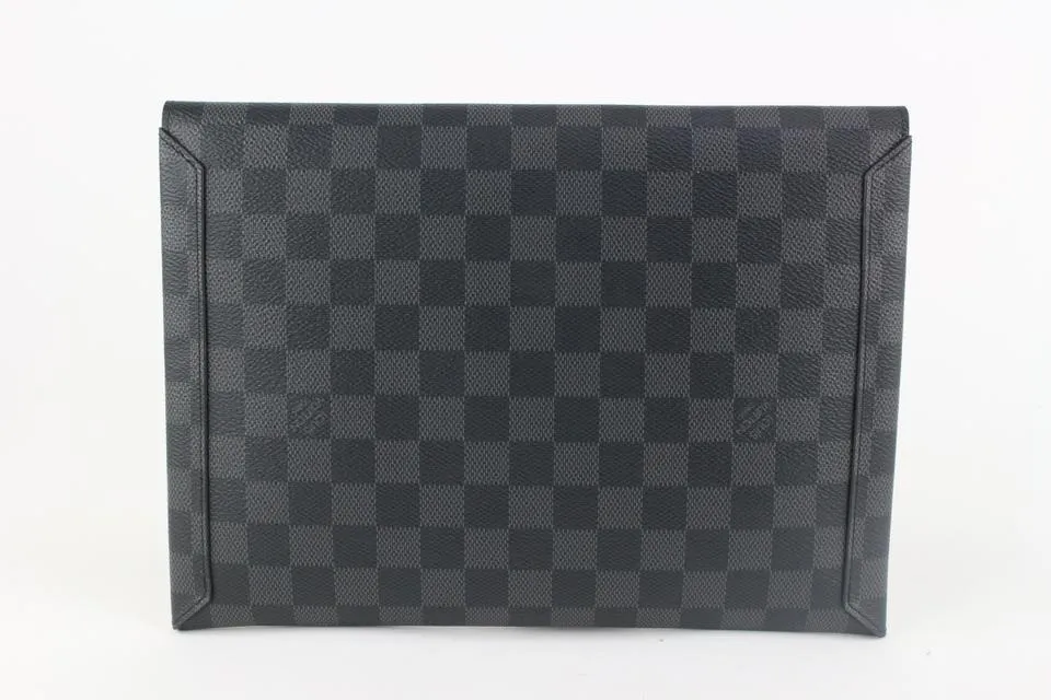 Louis Vuitton Damier Graphite Alpha Pochette GM Portfolio Toiletry Pouch 217lv28