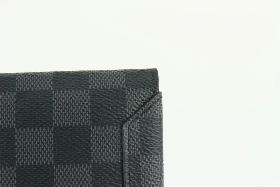 Louis Vuitton Damier Graphite Alpha Pochette GM Portfolio Toiletry Pouch 217lv28