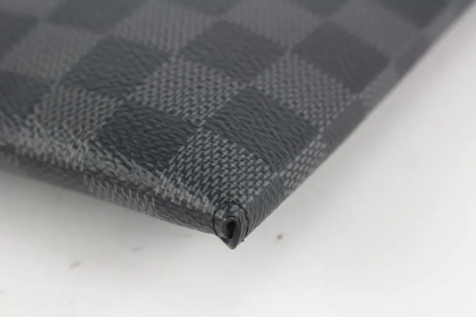 Louis Vuitton Damier Graphite Alpha Pochette GM Portfolio Toiletry Pouch 217lv28