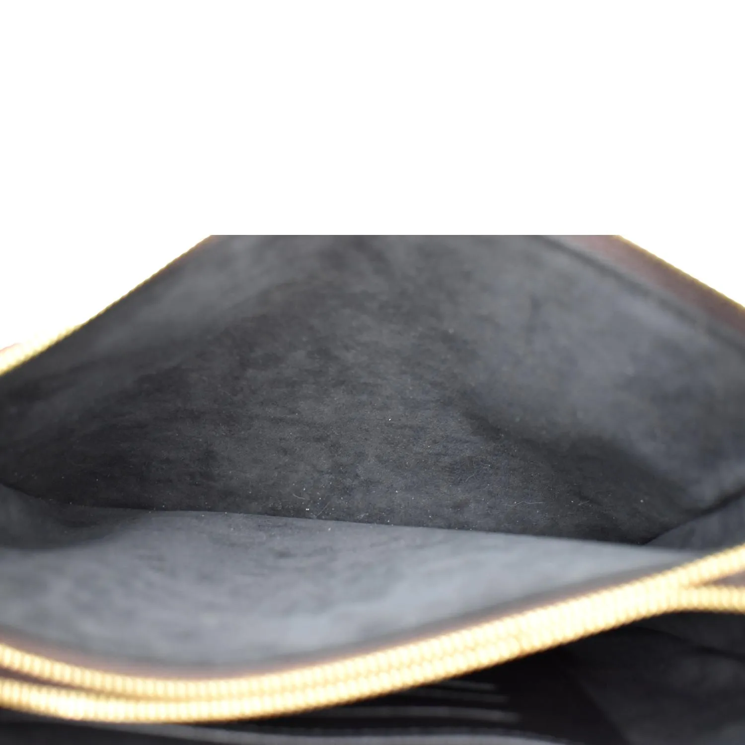 LOUIS VUITTON Double Zip Pochette Reverse Monogram Giant Crossbody Bag Brown