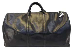 LOUIS VUITTON Epi Leather Black Keepall 60 Travel Bag