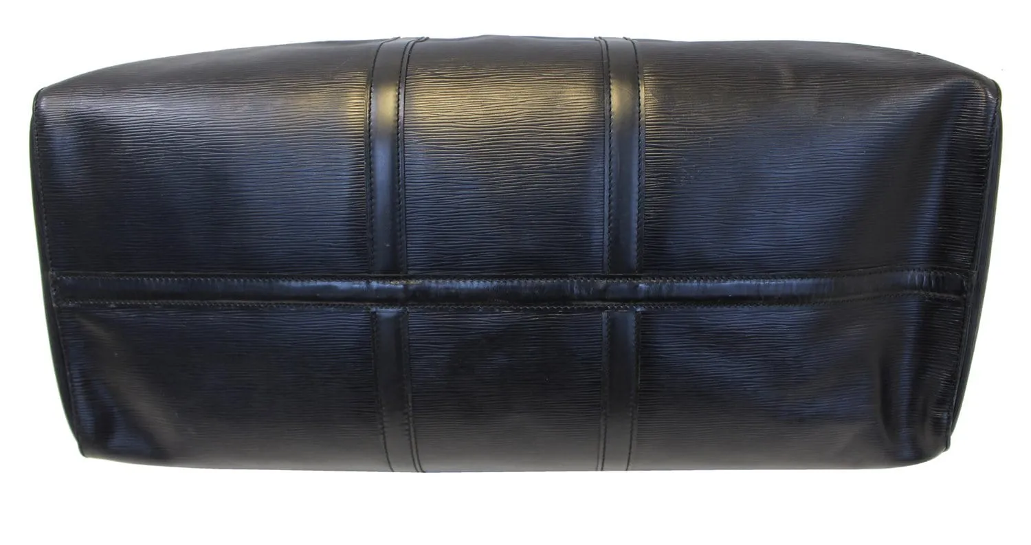 LOUIS VUITTON Epi Leather Black Keepall 60 Travel Bag