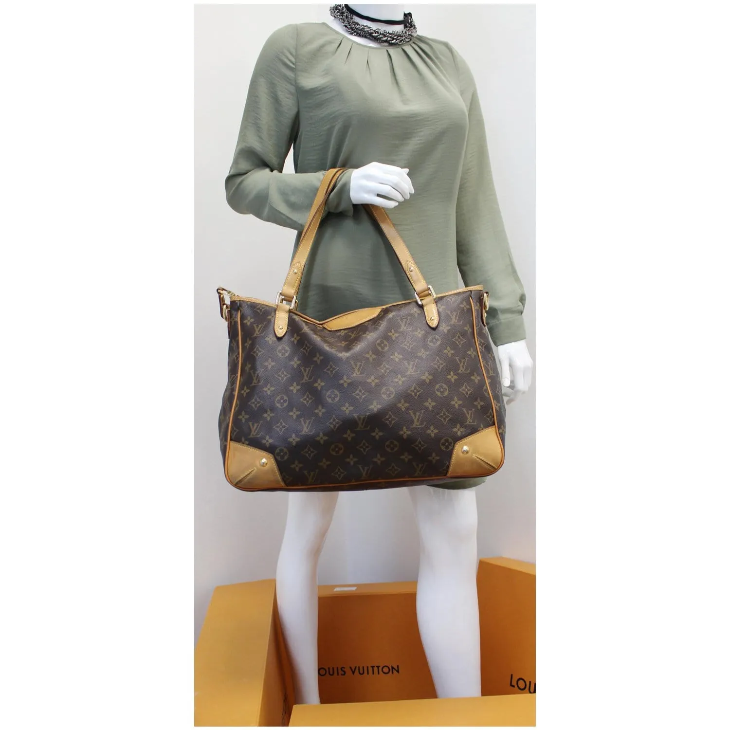 LOUIS VUITTON Estrela GM Monogram Canvas Shoulder Bag Brown